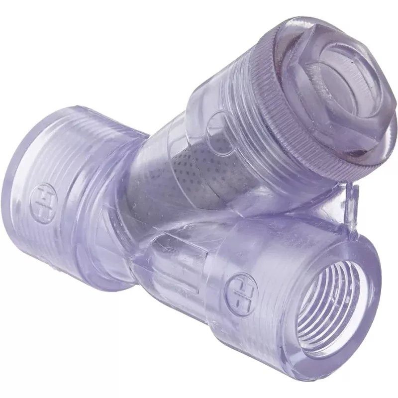 1-5-inch-valve-clear-pvc-y-stainer-with-unions 1.5 Inch VALVE CLEAR PVC Y STAINER WITH UNIONS