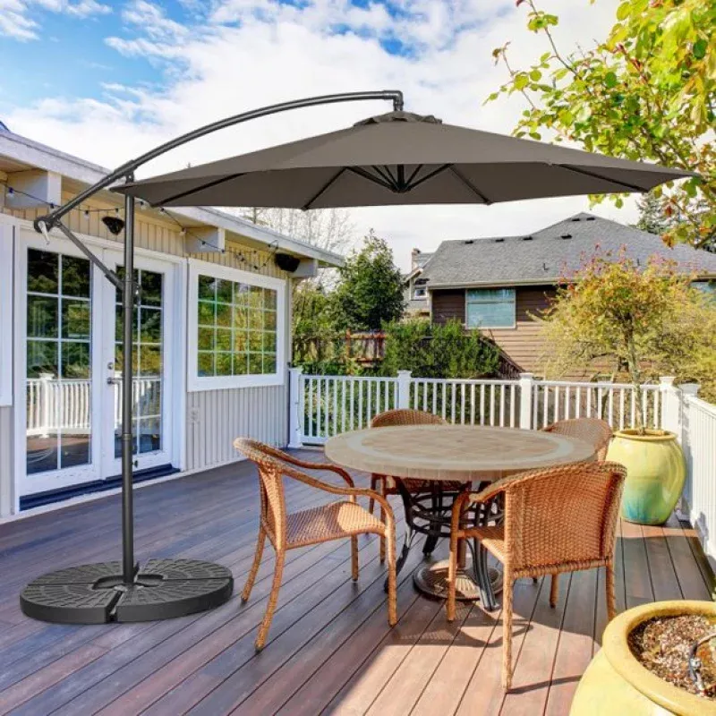 10-feet-offset-umbrella-outdoor-umbrella-with-8-ribs-cantilever-cross-base-tilt- 10 Feet Offset Umbrella Outdoor Umbrella with 8 Ribs Cantilever and Cross Base Tilt Adjustment