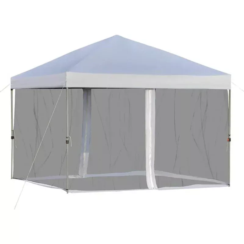 10-ft-x-10-ft-white-pop-up-canopy-party-tent-with-mesh-curtains 10 ft. x 10 ft. White Pop Up Canopy Party Tent with Mesh Curtains