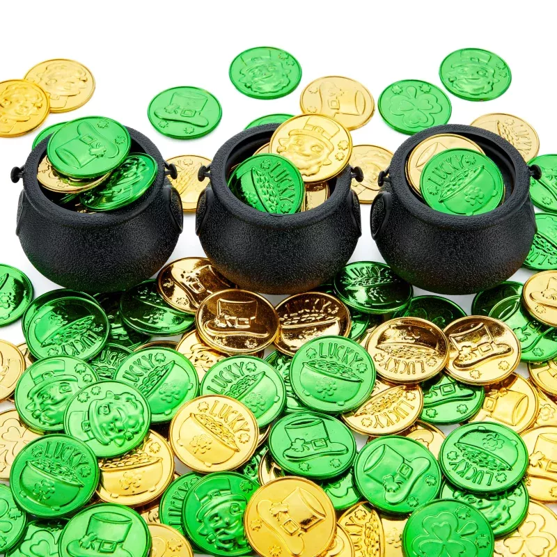 103-pcs-st-patrick-s-day-cauldrons-set-with-shamrock-coins 103 PCS St. Patrick’s Day Cauldrons Set with Shamrock Coins