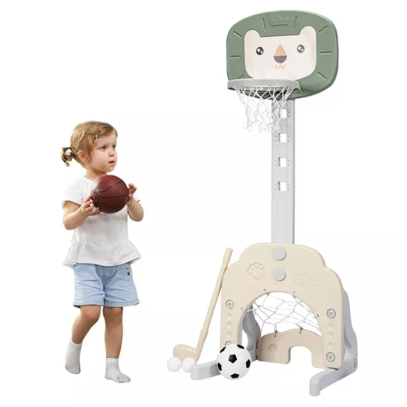 sugift-3-in-1-adjustable-kids-basketball-hoop-sports-set SUGIFT 3-in-1 Adjustable Kids Basketball Hoop Sports Set